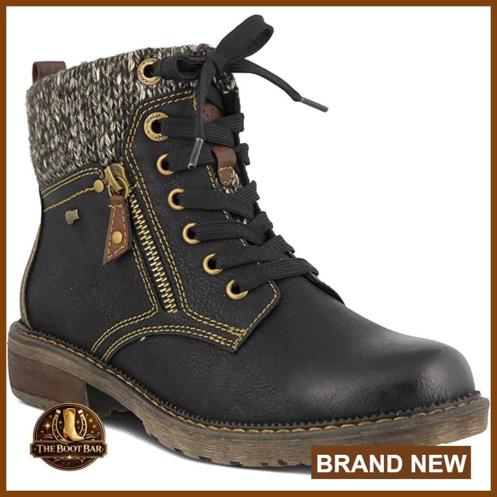 Waterproof Ankle Boots With Zipper, Vegan Leather, Western Style